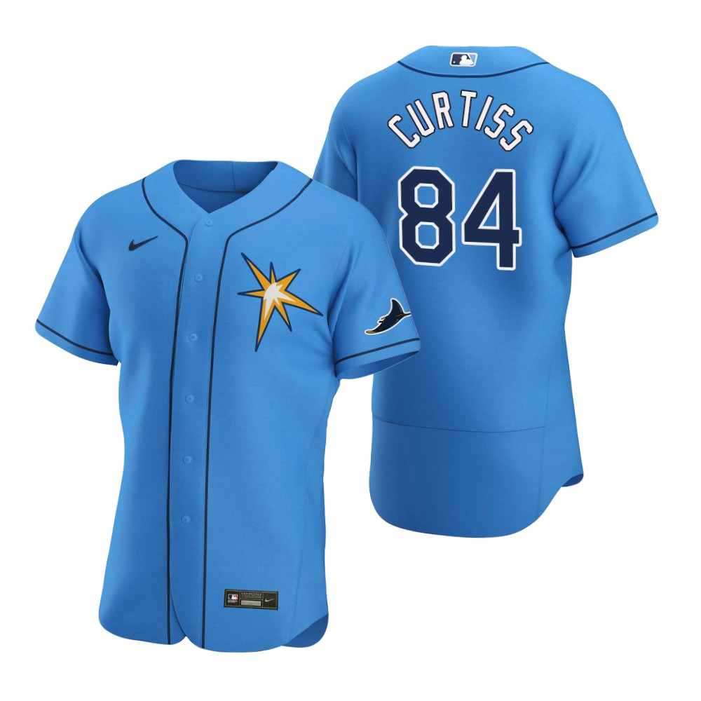 Tampa Bay Rays #84 John Curtiss Men Nike Light Blue Alternate 2020 Authentic Team MLB Jersey->tampa bay rays->MLB Jersey